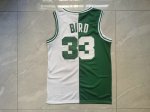 Maillot de Basket #33 Bird Boston Celtics split Vert Blanc